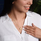 14k white gold love knot necklace on a model