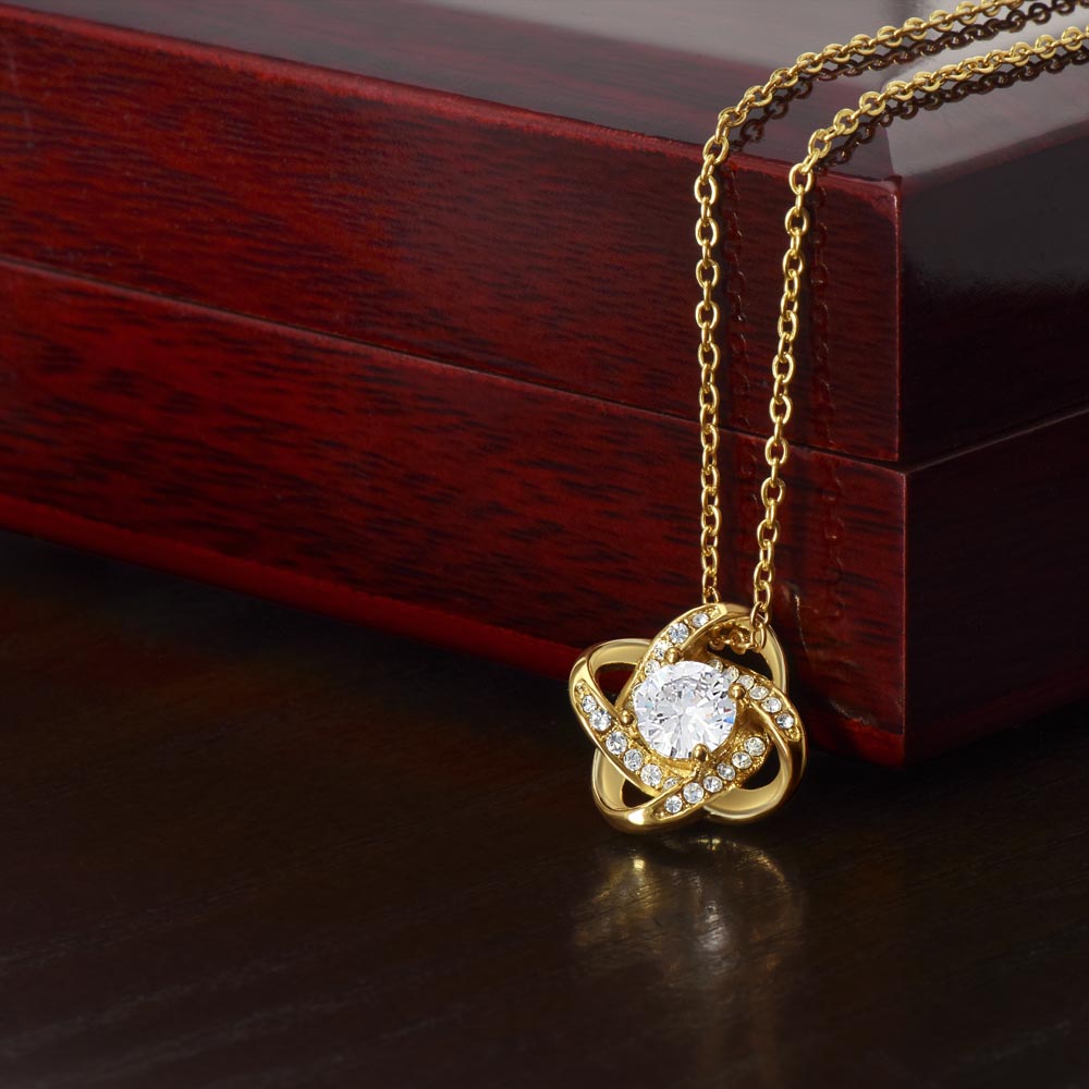 18k yellow gold finish Love Knot Necklace