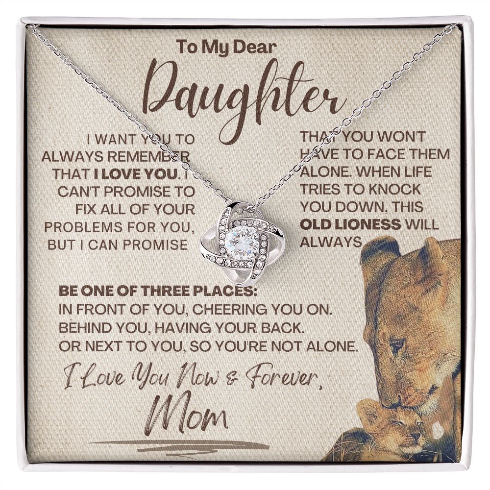 Daughter - Three Places LK Necklace - Silver Standard Box