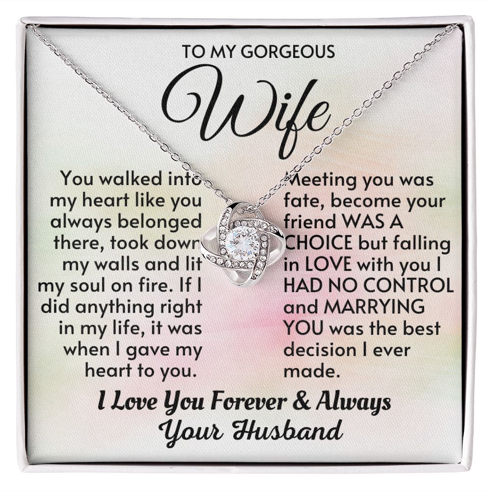 Wife - Meeting You Was Fate LK Necklace - HW001- Silver - Standard Box