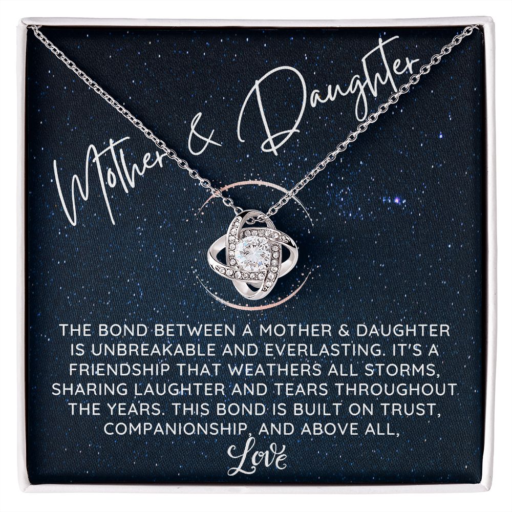 Mother & Daughter - An Unbreakable and Everlasting Bond  LK Necklace - Silver - Standard Box