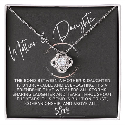 Mother & Daughter - An Unbreakable & Everlasting Bond LK Necklace-MD0020-silver standard box