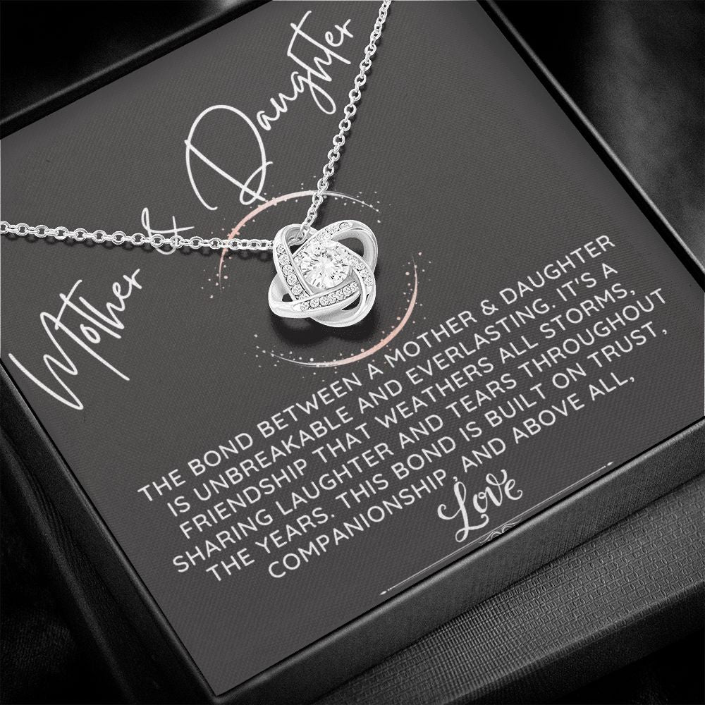 Mother & Daughter - An Unbreakable & Everlasting Bond LK Necklace-MD0020-silver standard box