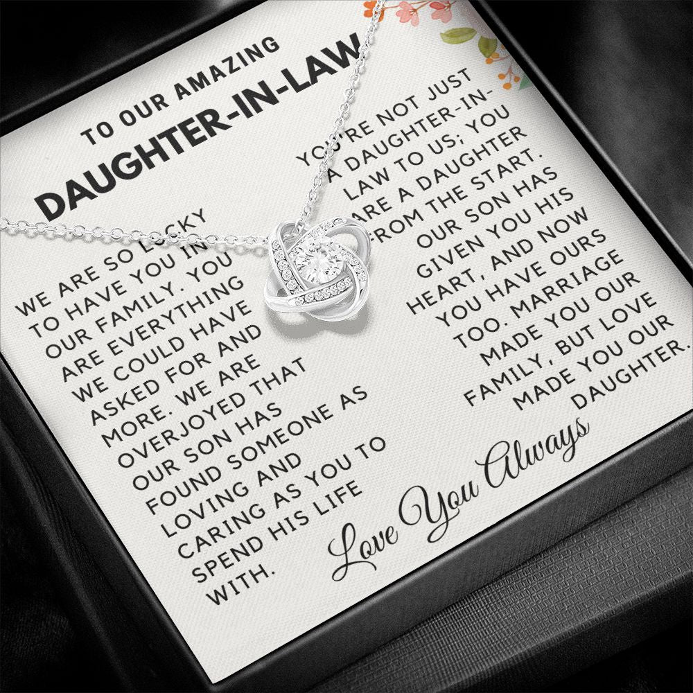 Daughter-In-Law - Love Made You Our Daughter - Silver LK Necklace - Standard Box