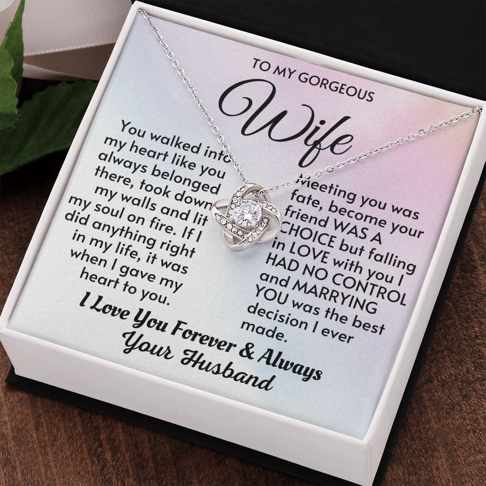 Wife - Meeting You Was Fate LK Necklace - HW002-Silver_Standard Box
