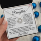 Daughter - I Love You  Necklace - 14k white gold Love Knot Necklace - Standard Box