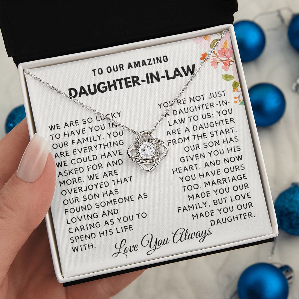 Daughter-In-Law - Love Made You Our Daughter - Silver LK Necklace - Standard Box
