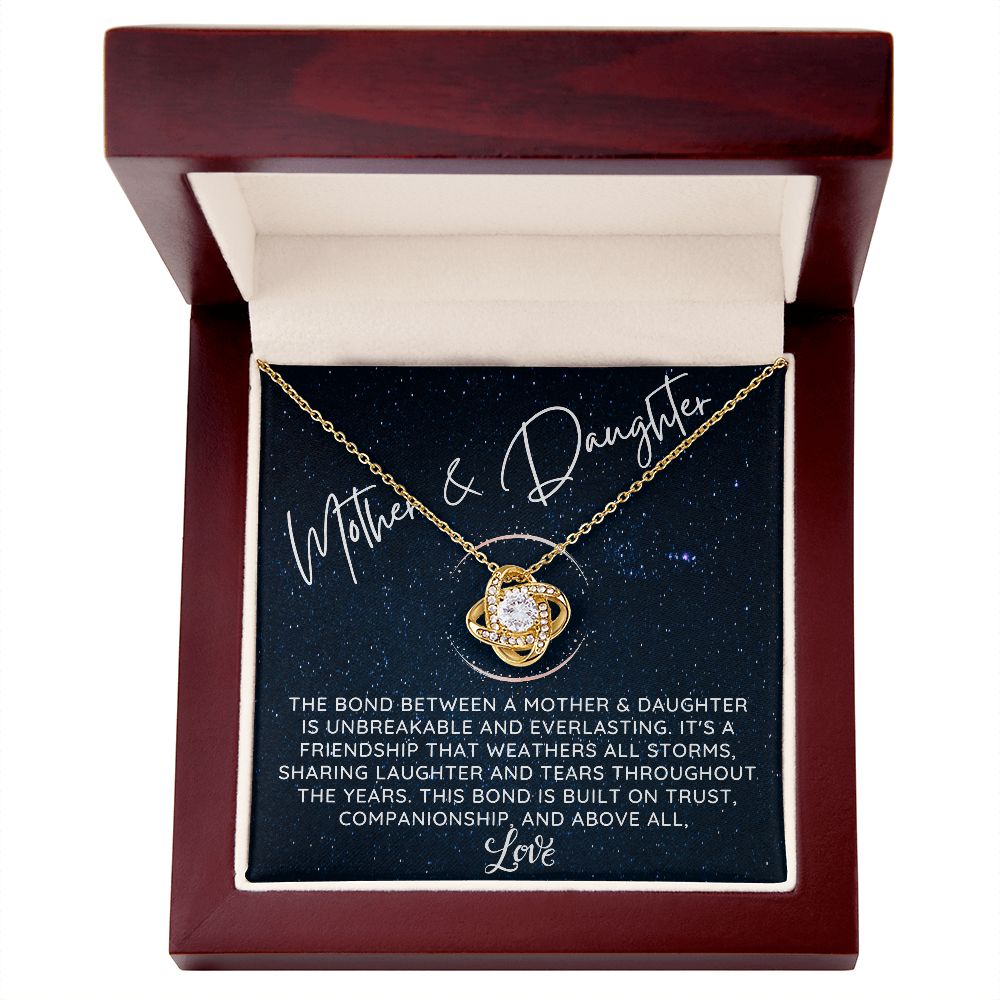 Mother & Daughter - An Unbreakable and Everlasting Bond  LK Necklace - gold - Luxury Box (w/LED)