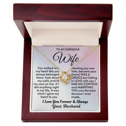 Wife - Meeting You Was Fate LK Necklace - HW002- Gold_Luxury Box (w/LED)
