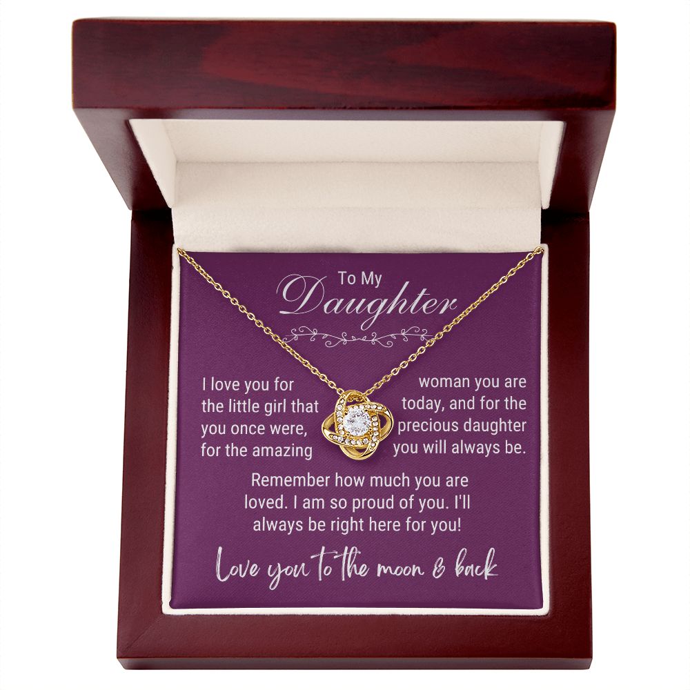 Daughter - I'll Always Be Right Here For You - yellow gold Mahogany Lux Box (w/LED)