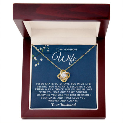 Wife - Marrying You Was The Best Decision LK Necklace - gold - Luxury Box (w/LED)