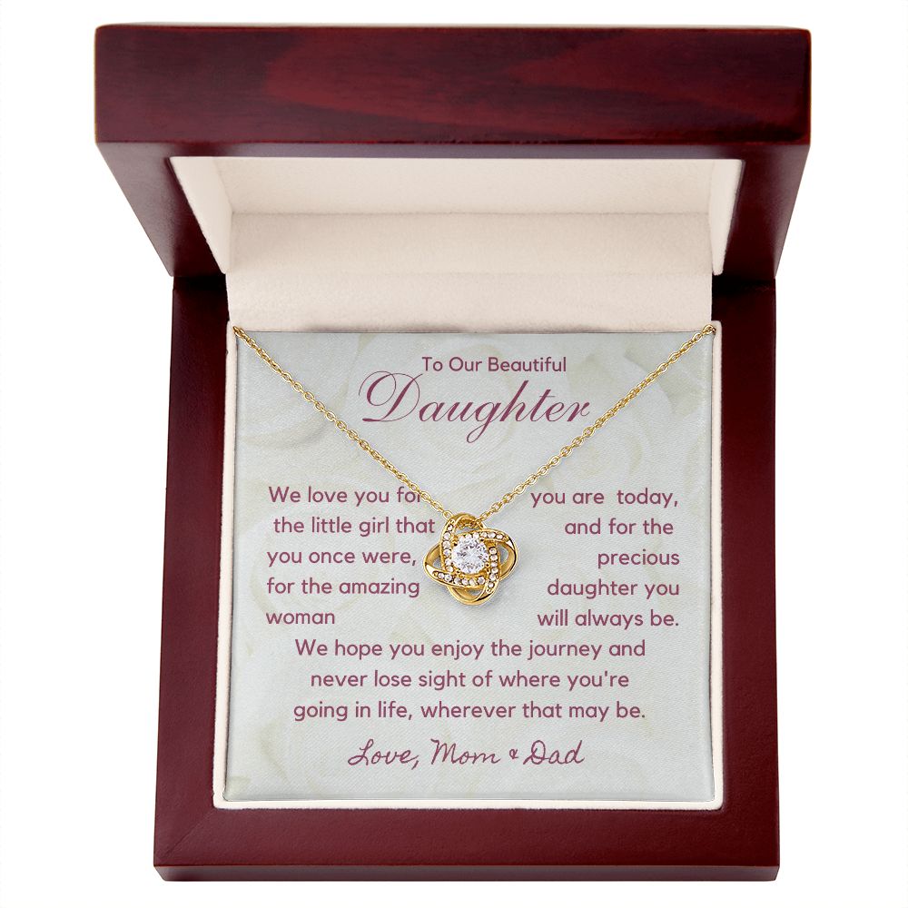 To Our Beautiful Daughter - You Are Amazing - Yellow Gold - Mahogany Lux Box (w/LED)