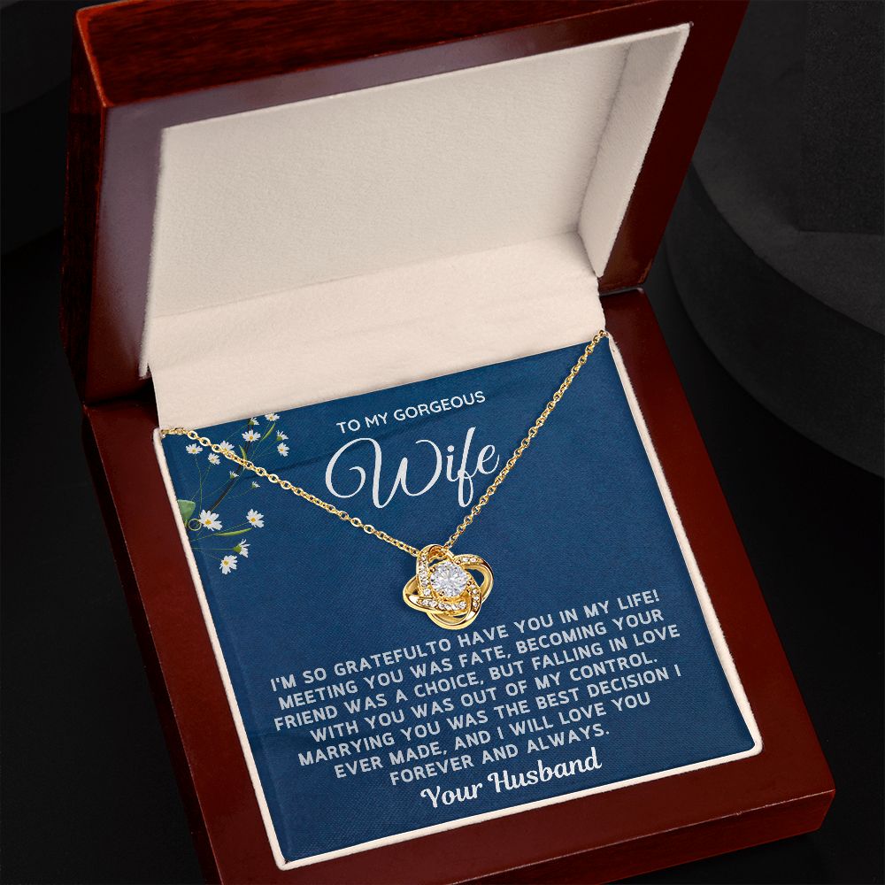 Wife - Marrying You Was The Best Decision LK Necklace - gold - Luxury Box (w/LED)