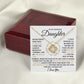 Daughter -  One of The Most Beautiful Chapters Necklace - 18k Yellow gold Love Knot -Mahogany Lux Box (w/LED)