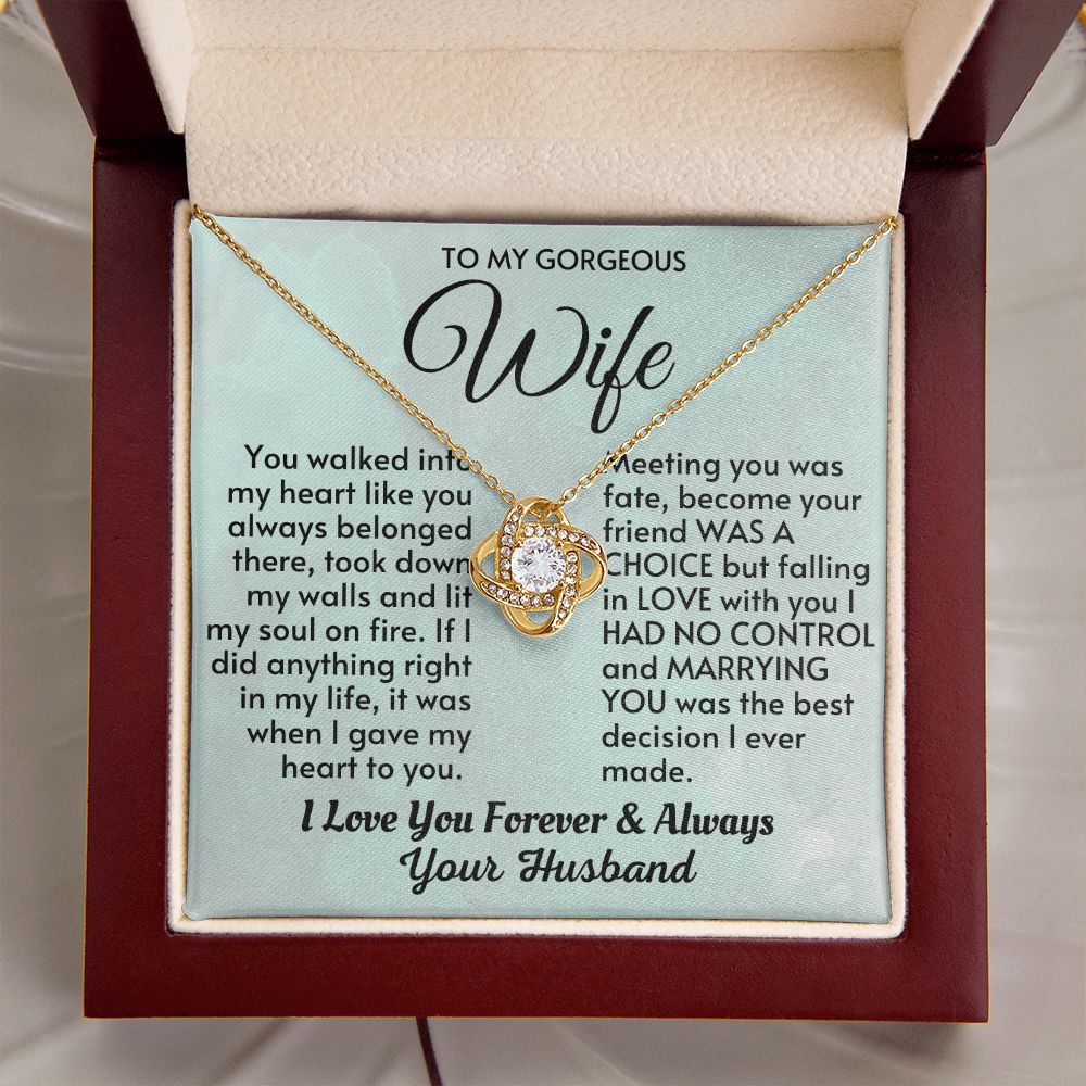 Wife - Meeting You Was Fate LK Necklace - HW003-Gold-Luxury Box(w/LED)