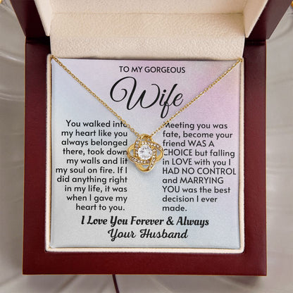 Wife - Meeting You Was Fate LK Necklace - HW002- Gold_Luxury Box (w/LED)