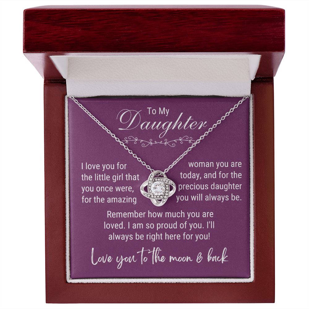 Daughter - I'll Always Be Right Here For You - white gold Mahogany Lux Box (w/LED)
