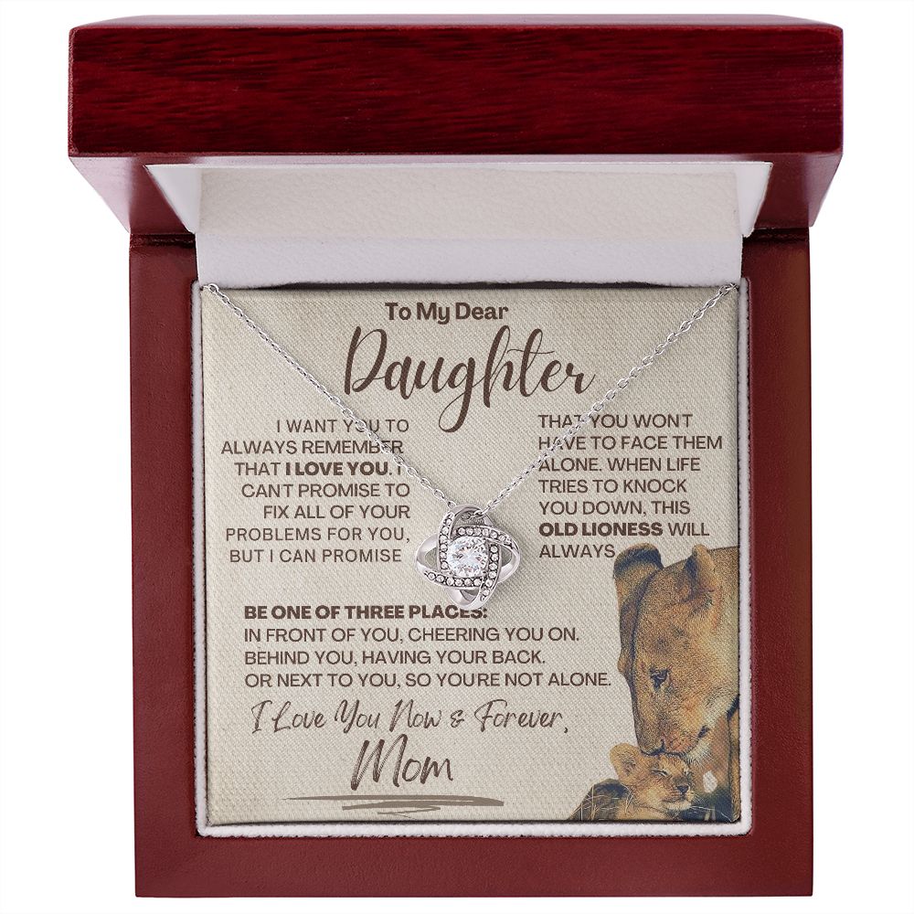 Daughter - Three Places LK Necklace - Silver Luxury Box (w/LED)