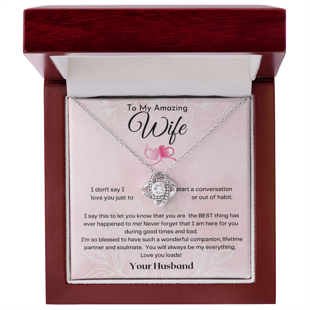 To My Amazing Wife - You Are My Everything 14k White  Gold Necklace - Mahogany Lux Box (w/LED)