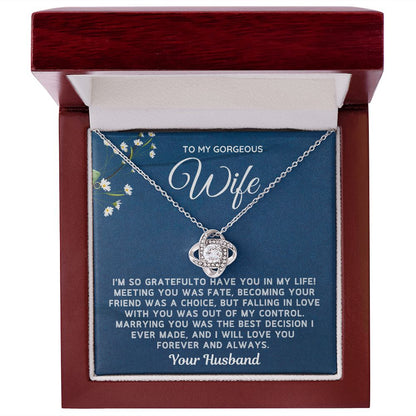 Wife - Marrying You Was The Best Decision LK Necklace - silver - Luxury Box (w/LED)