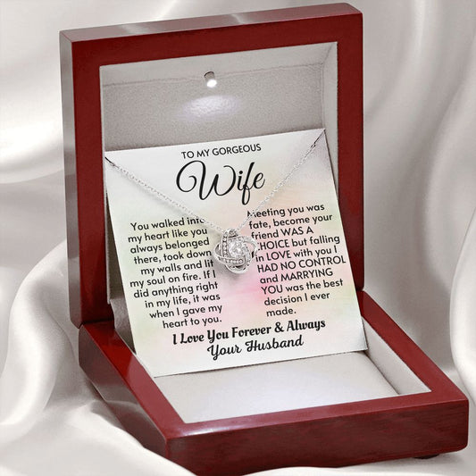 Wife - Meeting You Was Fate LK Necklace - HW001- Silver - Luxury Box (w/LED)