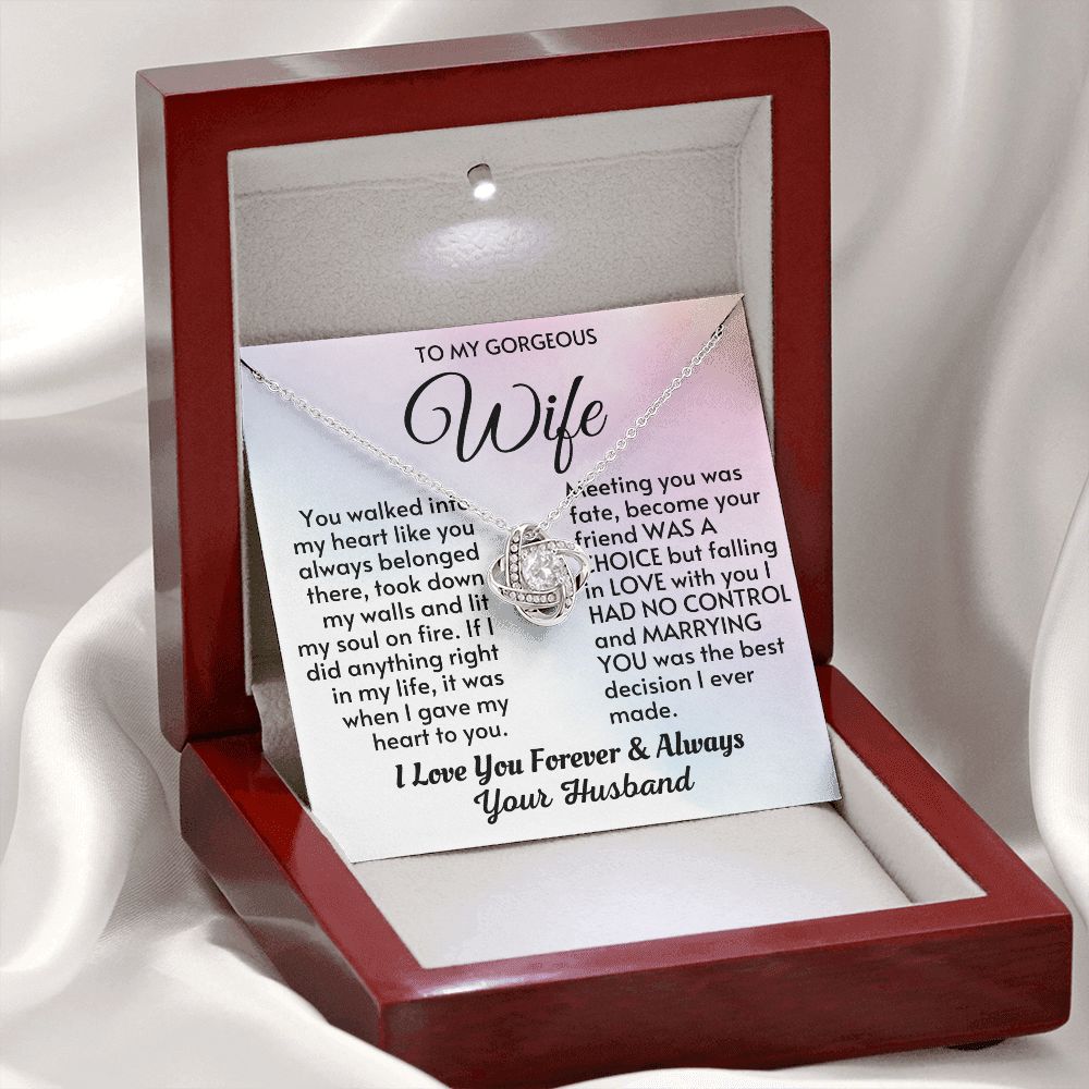 Wife - Meeting You Was Fate LK Necklace - HW002-Silver_Luxury Box (w/LED)
