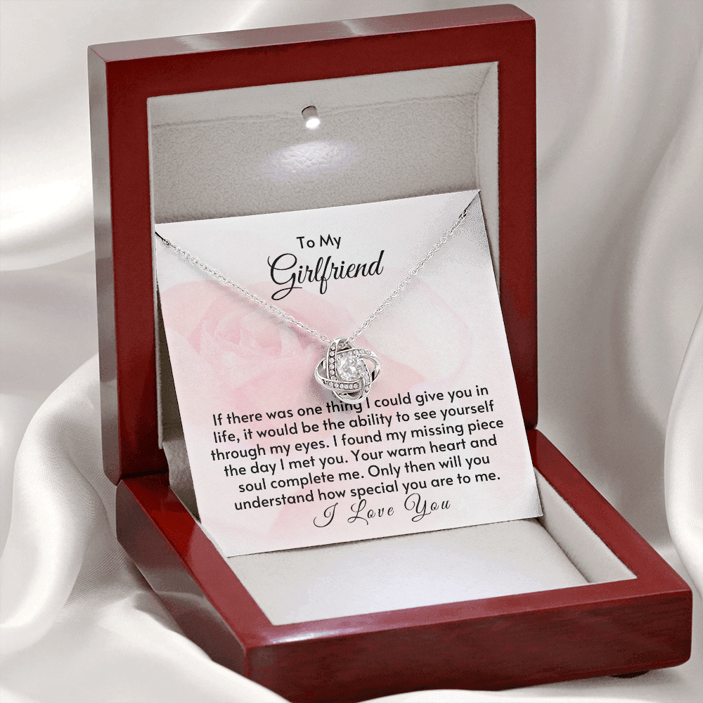To My Girlfriend - Your Warm Heart & Soul Complete Me - Silver Mahogany Lux  Box (w/LED)