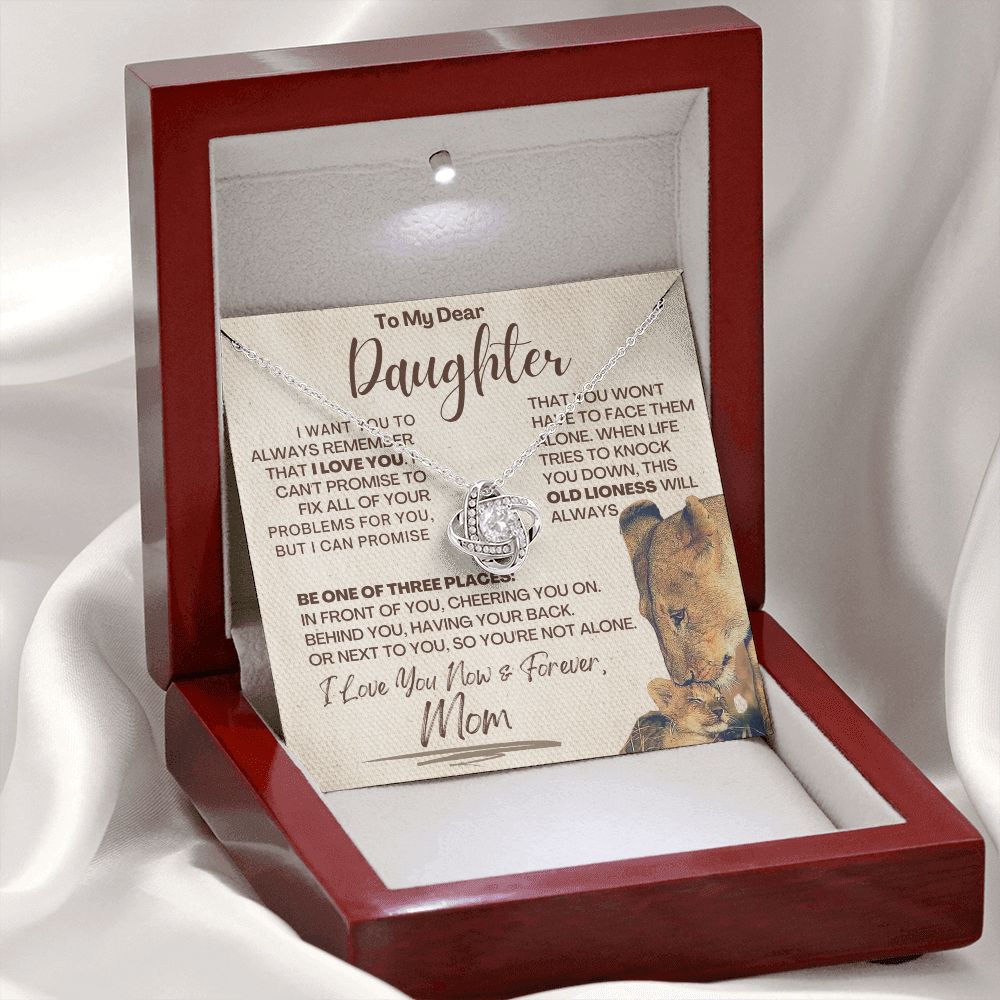 Daughter - Three Places LK Necklace - Silver Luxury Box (w/LED)