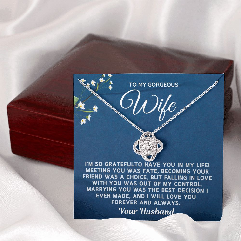 Wife - Marrying You Was The Best Decision LK Necklace - silver - Luxury Box (w/LED)