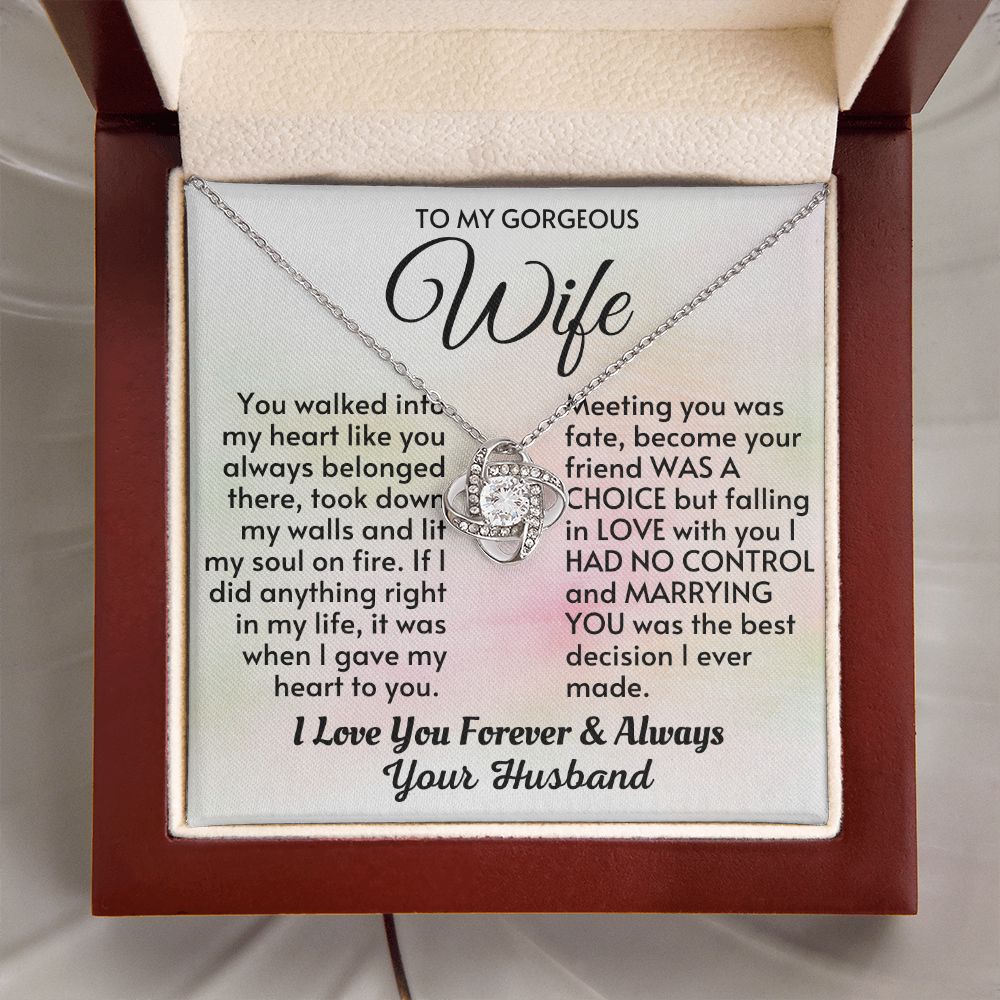 Wife - Meeting You Was Fate LK Necklace - HW001- Silver - Luxury Box (w/LED)