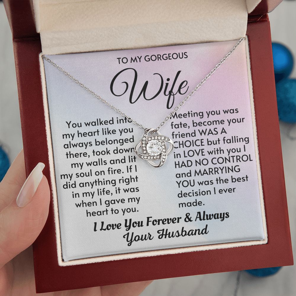 Wife - Meeting You Was Fate LK Necklace - HW002-Silver_Luxury Box (w/LED)