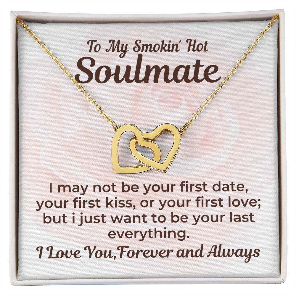 Soulmate - I Just want to be your last Everything - Interlocking hearts 18k Yellow Gold finish - Std Box