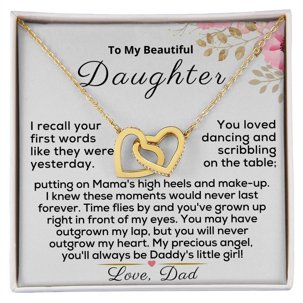 To My Beautiful Daughter - You'll Always be Daddy's Little Girl - 18k yellow gold finish - Standard Box