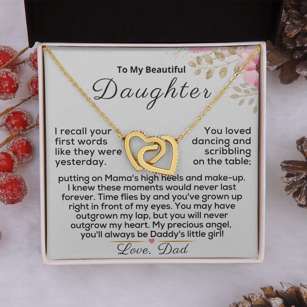 To My Beautiful Daughter - You'll Always be Daddy's Little Girl - 18k yellow gold finish -Standard Box