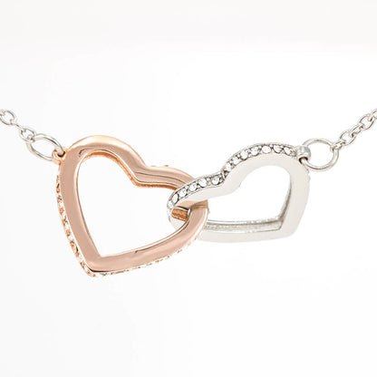 14k white and rose gold Interlocking hearts necklace