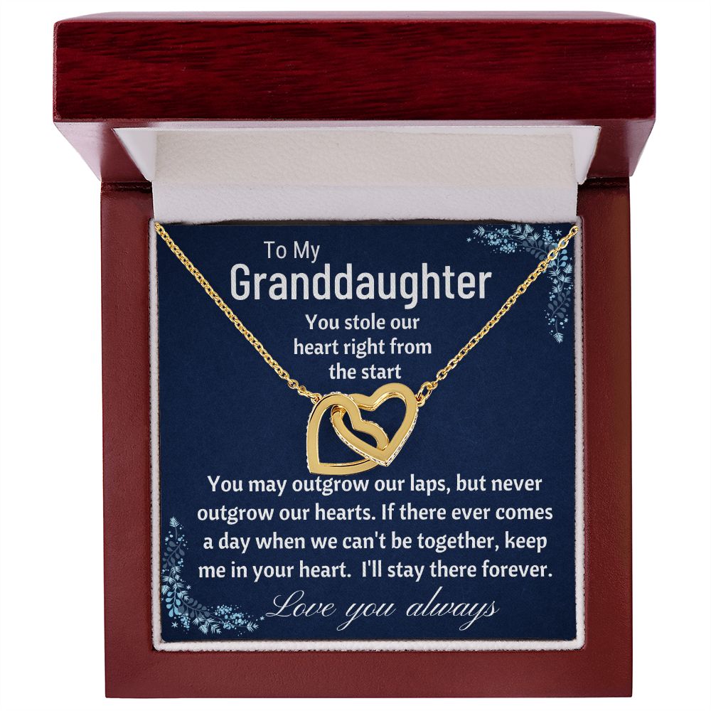To My Granddaughter - You Stole Our Heart gold  Mahogany Lux Box (w/LED)