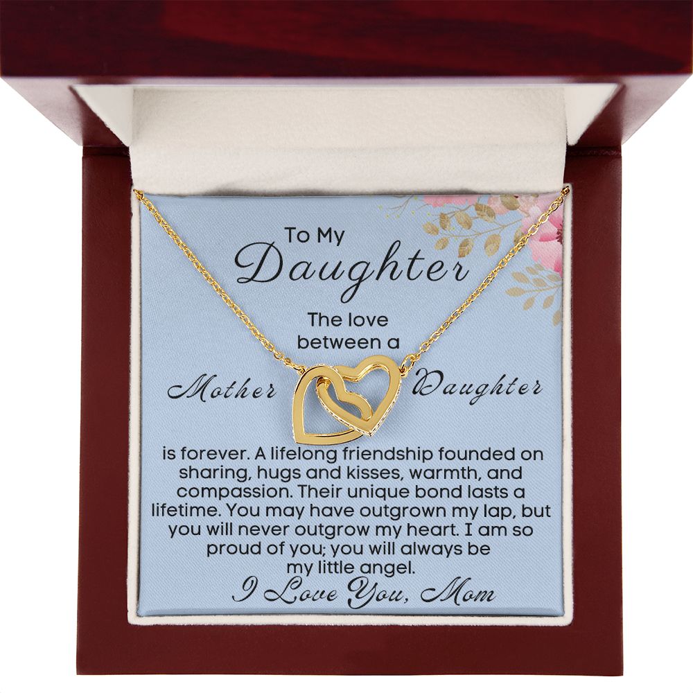 To My Daughter - The Love Between A Mother & Daughter Is Forever - 18k Yellow Gold Finish-Mahogany Lux Box (w/LED)