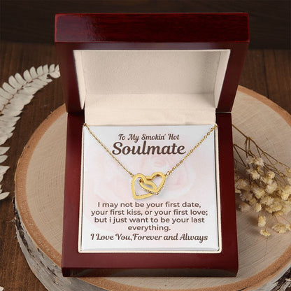 Soulmate - I Just want to be your last Everything - Interlocking hearts 18k Yellow Gold finish - Mahogany Lux Box (w/LED)