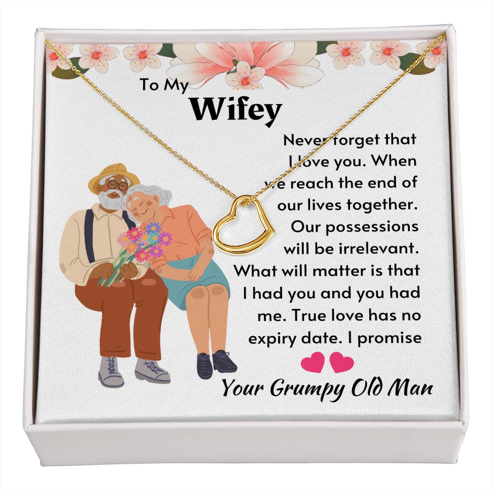 My Wifey - I had You & You Had Me Delicate Heart Necklace - Gold - Standard Box