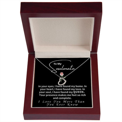 Soulmate - I Have Found My Love - Delicate Heart - 14k white gold - Mahogany Lux box (w/LED)