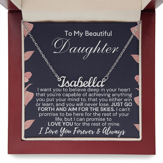 TO MY DAUGHTER BELIEVE PERSONALIZED NAME NECKLACE - Luxury  Box (w/LED)