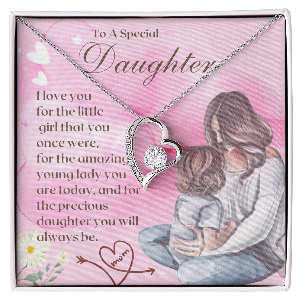 To A Special Daughter - Forever Love Necklace - Standard Box - Silver