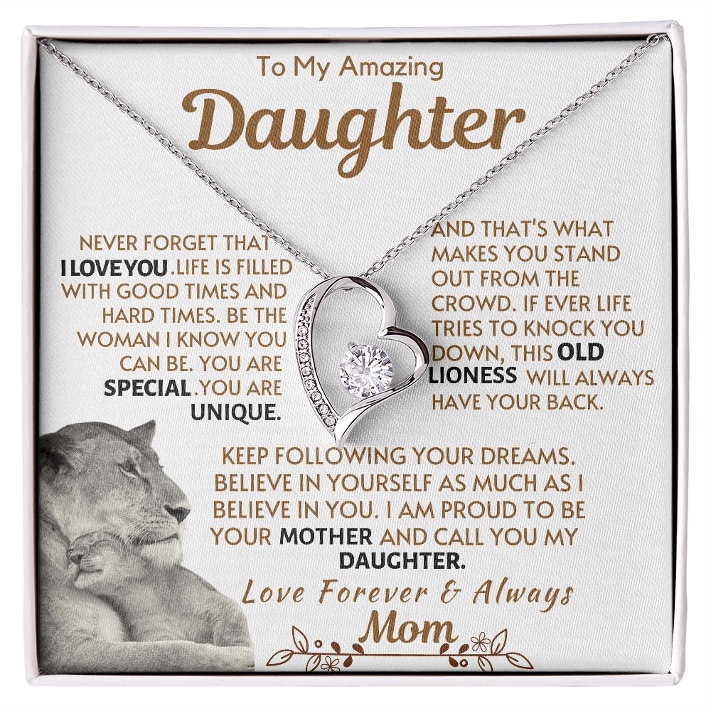 Daughter - Following Your Dreams FL  Necklace - Silver Standard Box