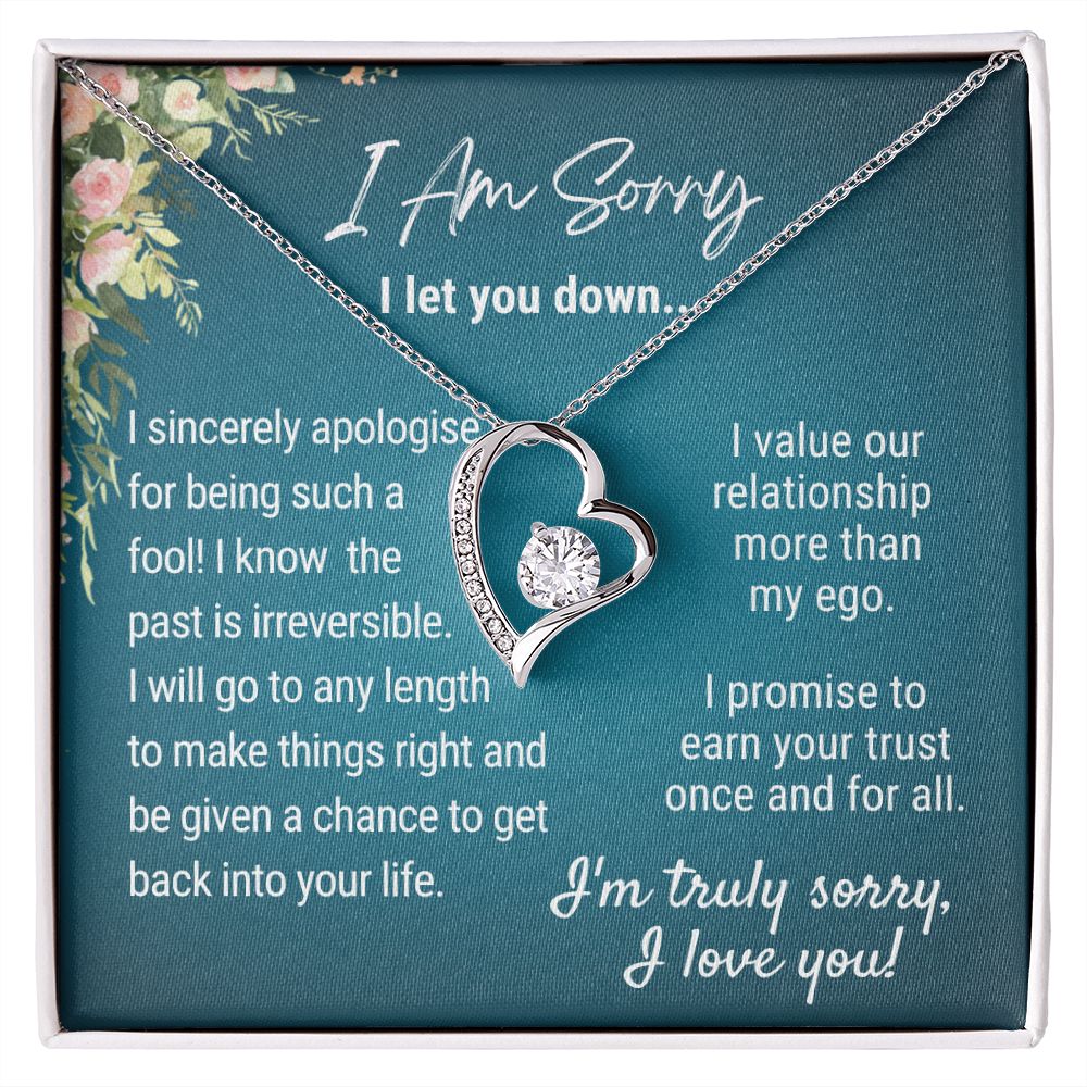 I Promise To Earn Your Trust Once and For All - Forever Love Necklace - 14k White Gold - Standard Box