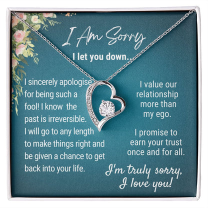 I Promise To Earn Your Trust Once and For All - Forever Love Necklace - 14k White Gold - Standard Box