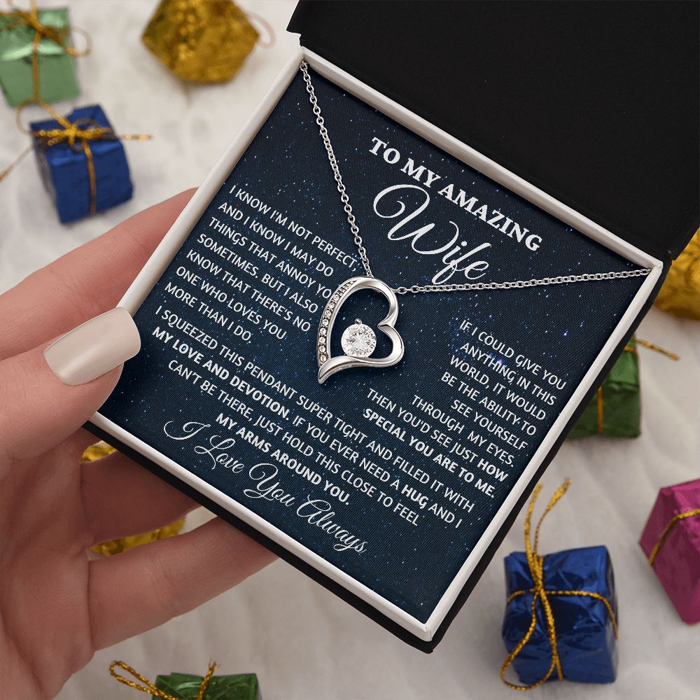Wife - No One Loves You More Than I Do , FL Necklace - silver - Standard Box
