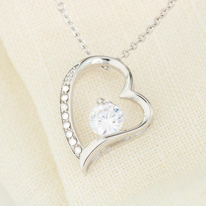 14k White Gold Forever Love Necklace