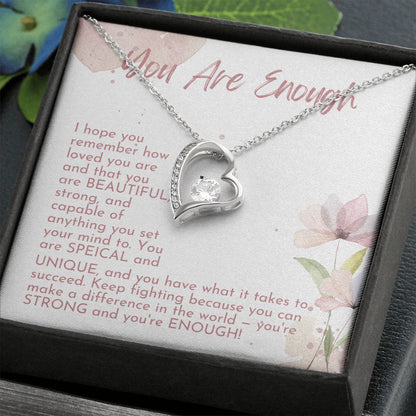 You Are Enough - Forever Love Necklace - Silver - Standard Box