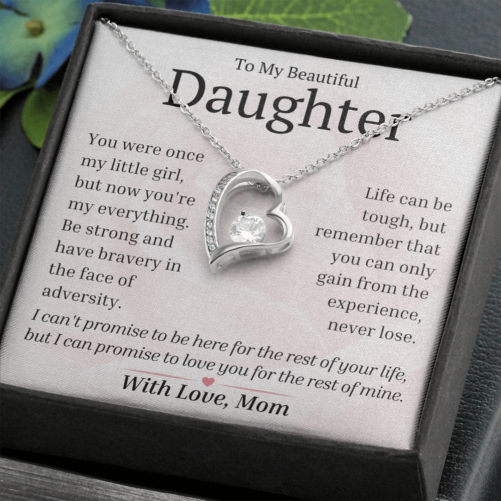 Daughter - Love You For The Rest Of My Life - Silver Forever Love Necklace - Standard Box