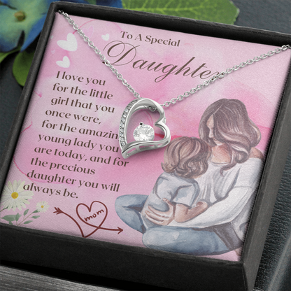 To A Special Daughter - Forever Love Necklace - Standard Box - Silver